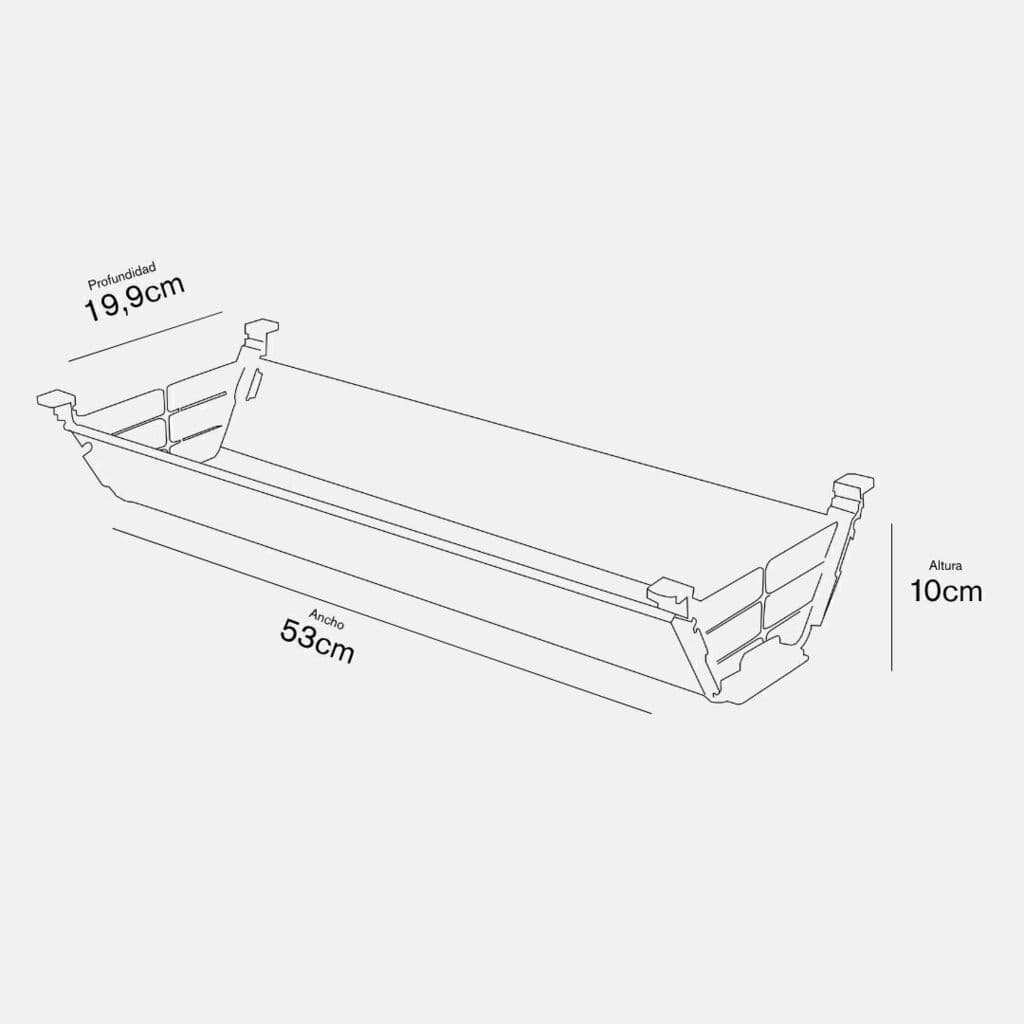 Diagrama de dimensiones de Bandeja Portacable