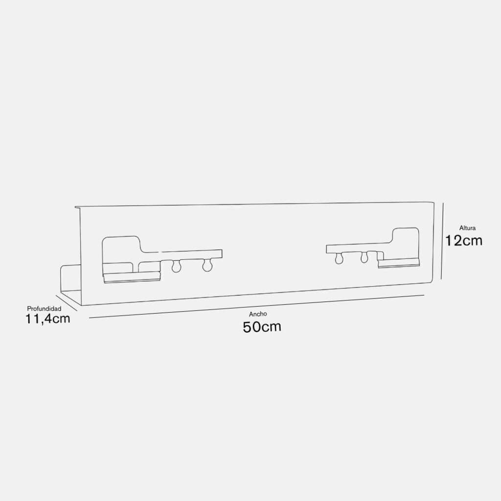 Diagrama de dimensiones de Bandeja Portacable de Aluminio (Cable Tray)