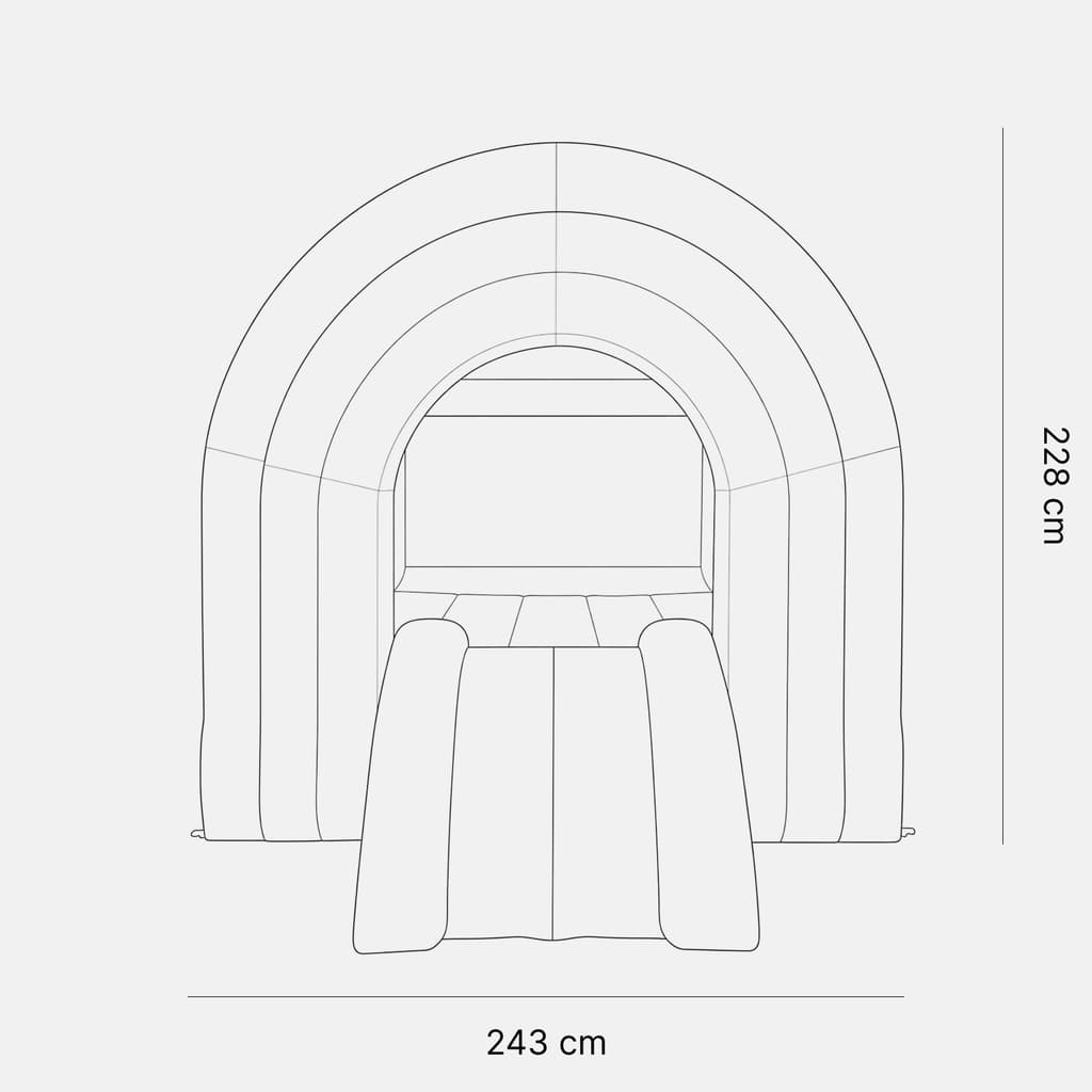 Diagrama de dimensiones de Castillo Inflable Rainbow