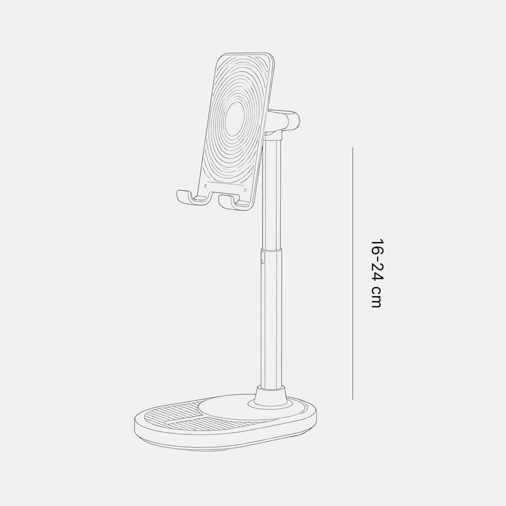 Diagrama de dimensiones de Soporte Ajustable de Celular/Tablet